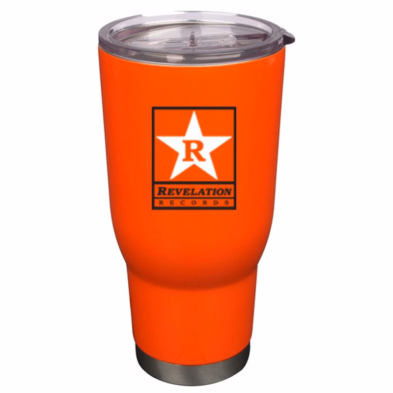 32 oz Pro32 Orange Vacuum Insulated Stainless Steel Travel Mug with Clear Lid