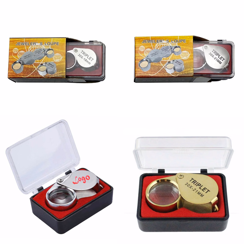 Folding 10x-30x Metal Jewelry Glass Lens Magnifier