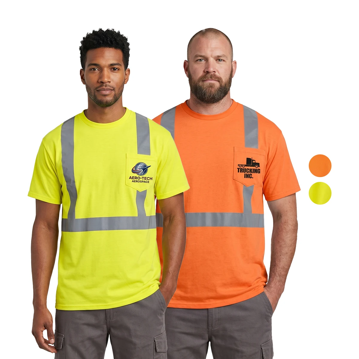 Class 2 Poly-Cotton Reflective Tape Safety T-Shirt with Pocket 1