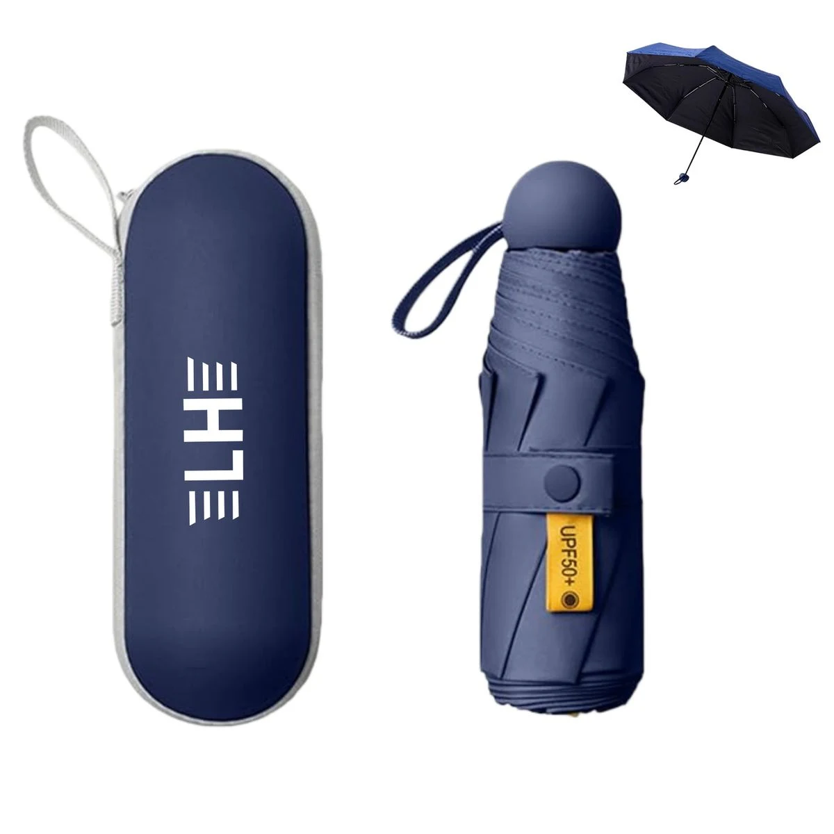 Compact Travel Umbrella - 7.5 in Folded, Lightweight Pocket Size with Case 1