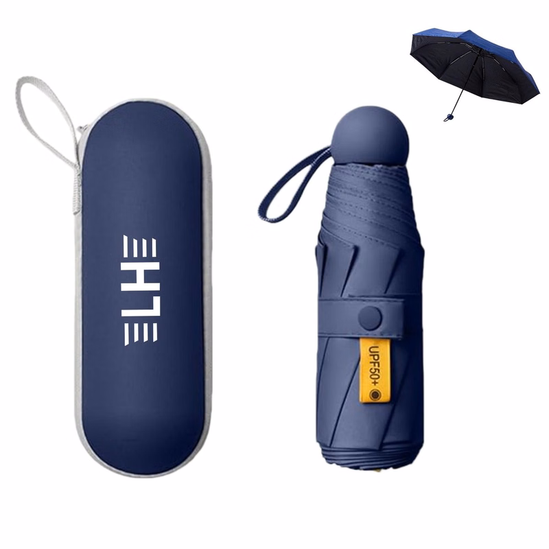 Compact Travel Umbrella - 7.5 in Folded, Lightweight Pocket Size with Case
