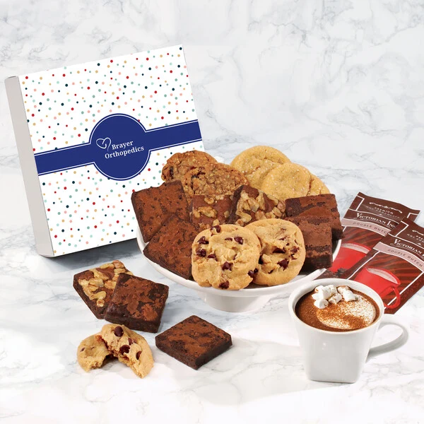 Gourmet Cookie & Brownie Gift Box with Bubbles Sleeve 1