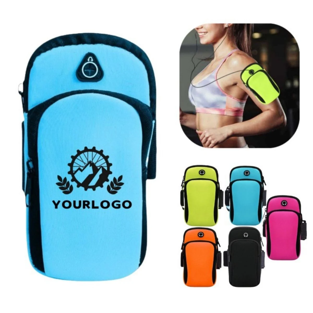 Unisex Multi Functional Waterproof Running Phone Armband Zippered Adjustable Armband 1