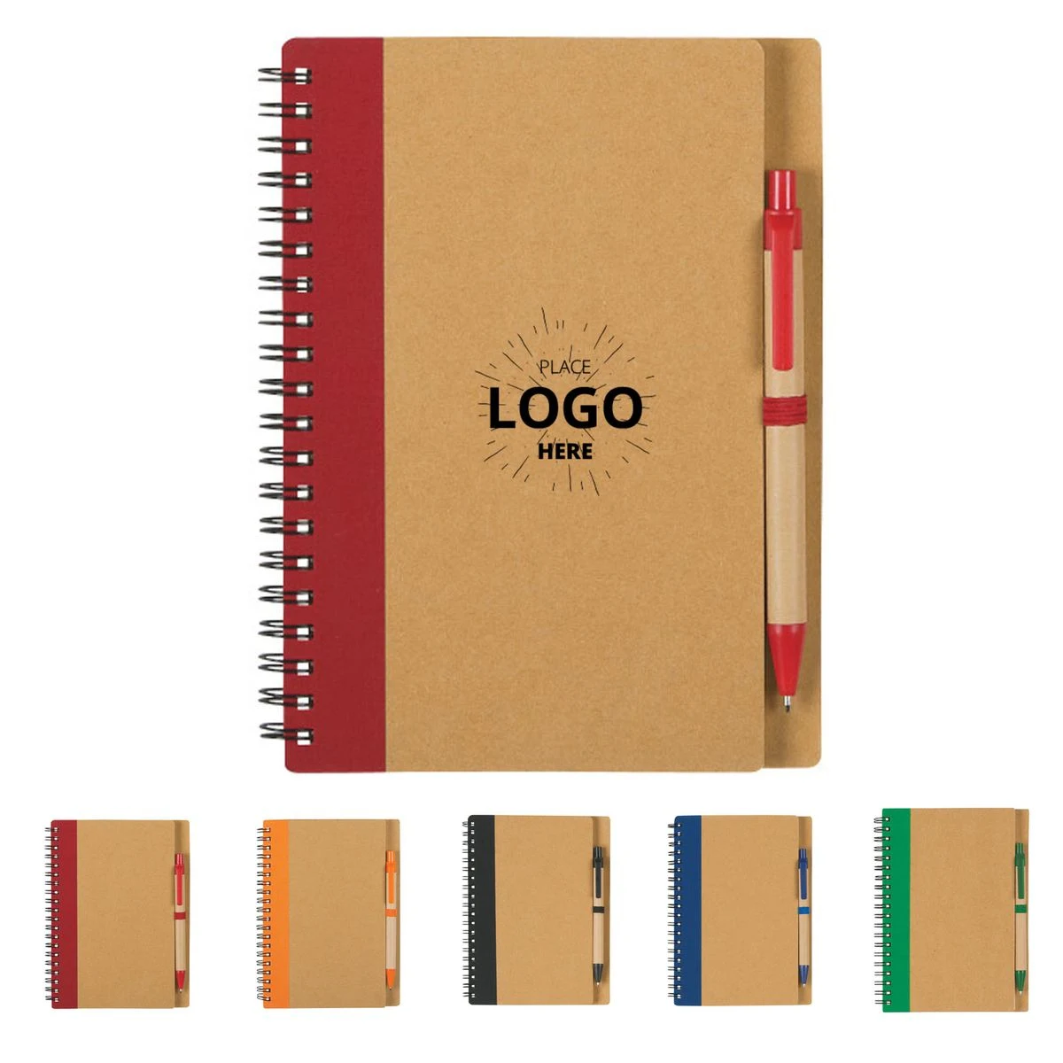 Kraft Cover Spiral Notebook with Pen 1