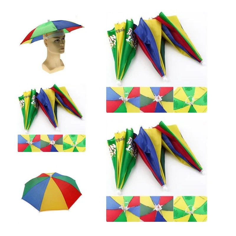 Colorful Outdoor Fishing Umbrella Hat With Elastic Headband 1