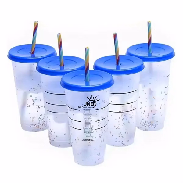 Fun and Fabulous 24 Oz Confetti Cups Color Changing Tumblers