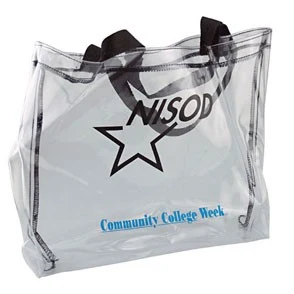 Clear Vinyl Tote Bag w/Gusset (13"x14"x3") 1