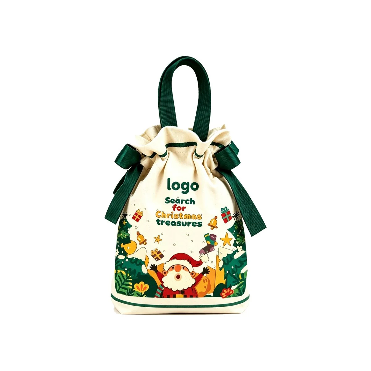 Christmas Drawstring Gift Pouch 1