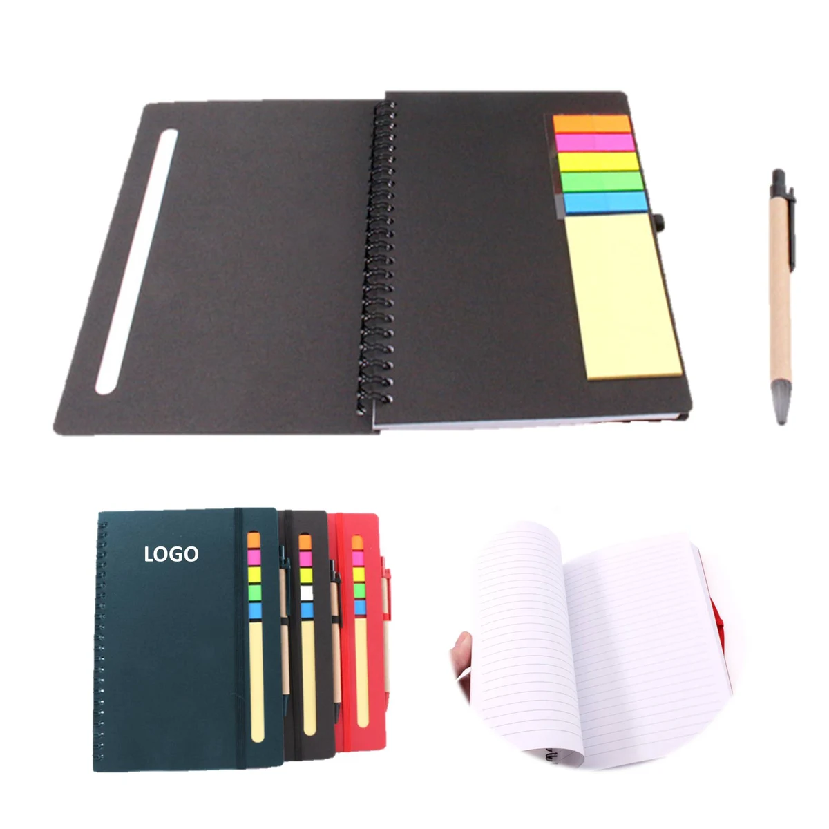 Creative Sticky Notes Coil Notebook With Pen 1