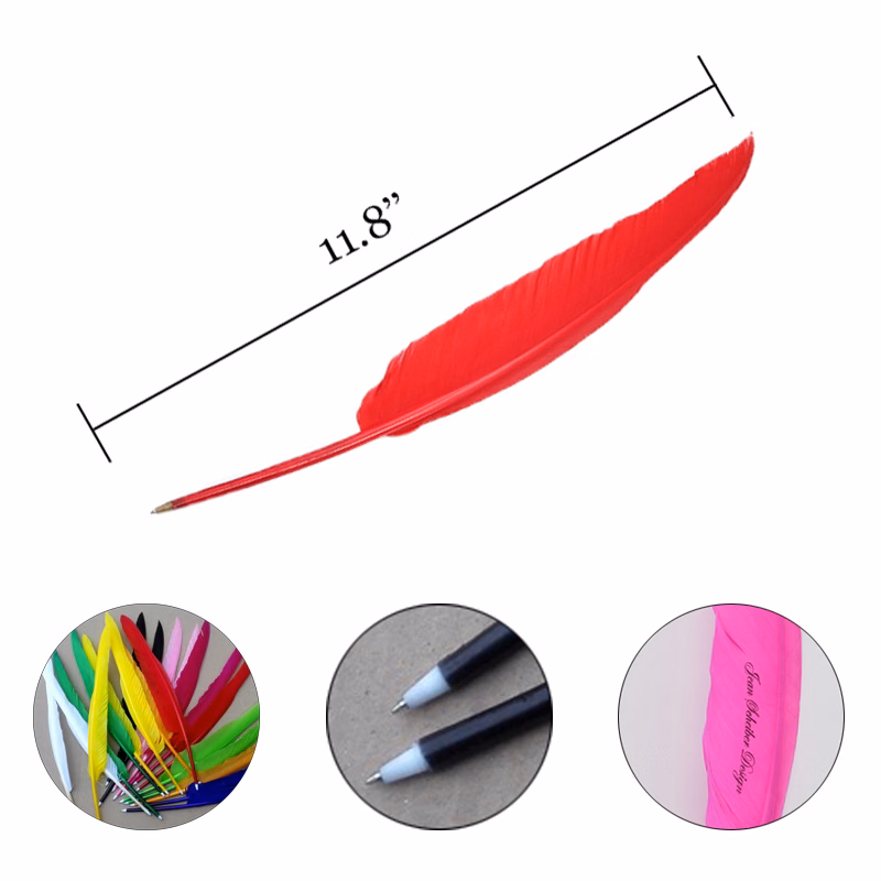 Goose Quill Feather Pen With Ballpoint
