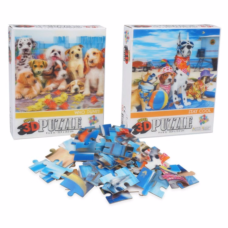 3D Dog Puzzles - 2 Styles 9" x 6"