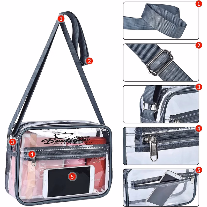 Stadium Approved Clear Crossbody Shoulder Bag