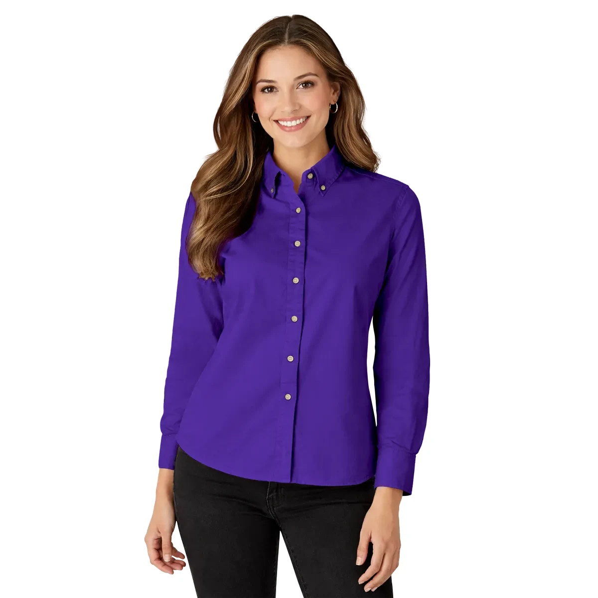 Ladies' L/S 100% Cotton Twill Shirt 1