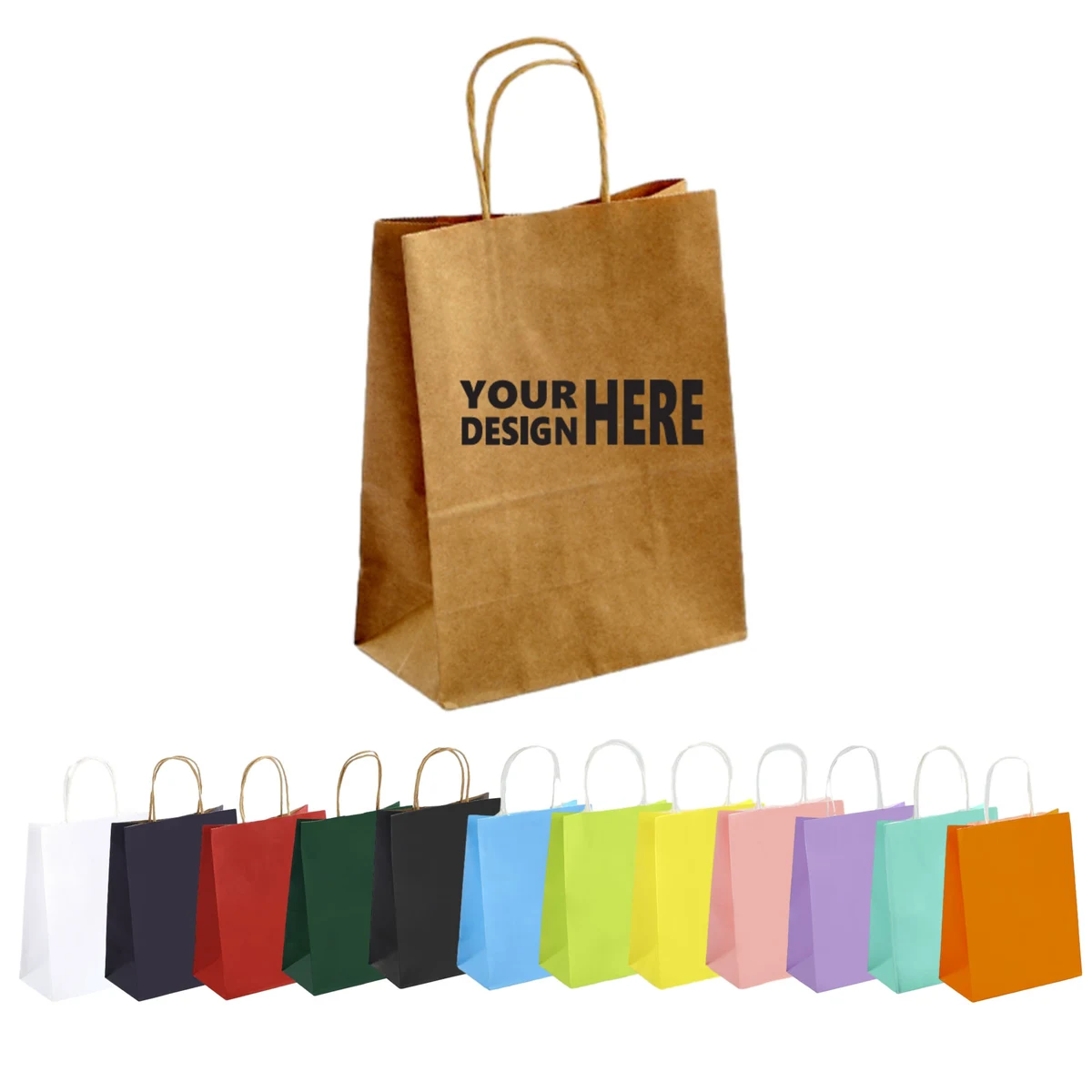 Multi Colored Customizable Kraft Paper Bag 1
