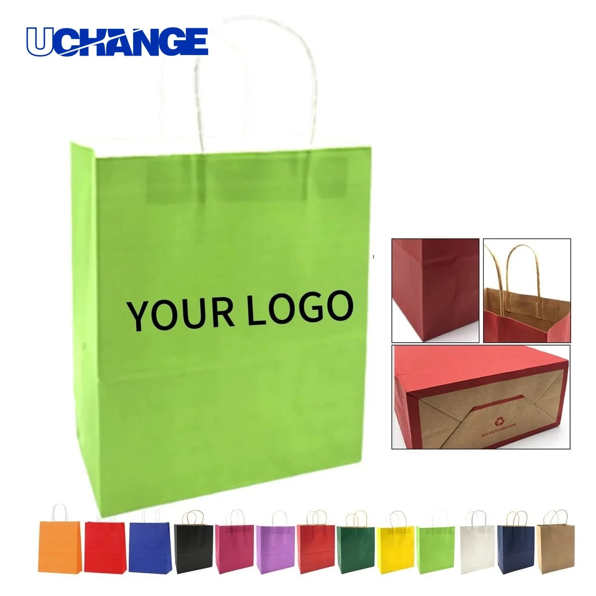 Kraft Paper Tote Bag Carrier Lightweight Durable 1