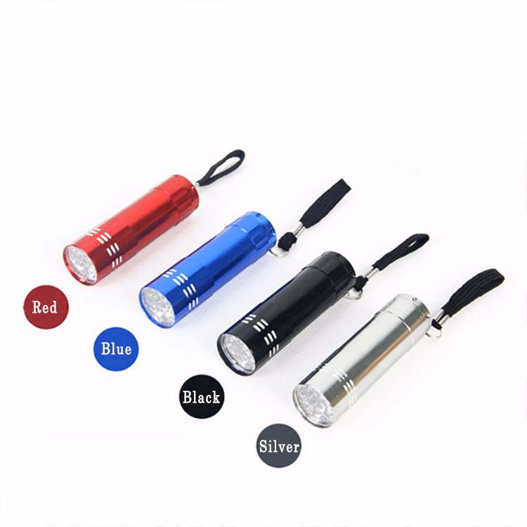 Portable Outdoor Aluminum 9 Led Touch Flashlight