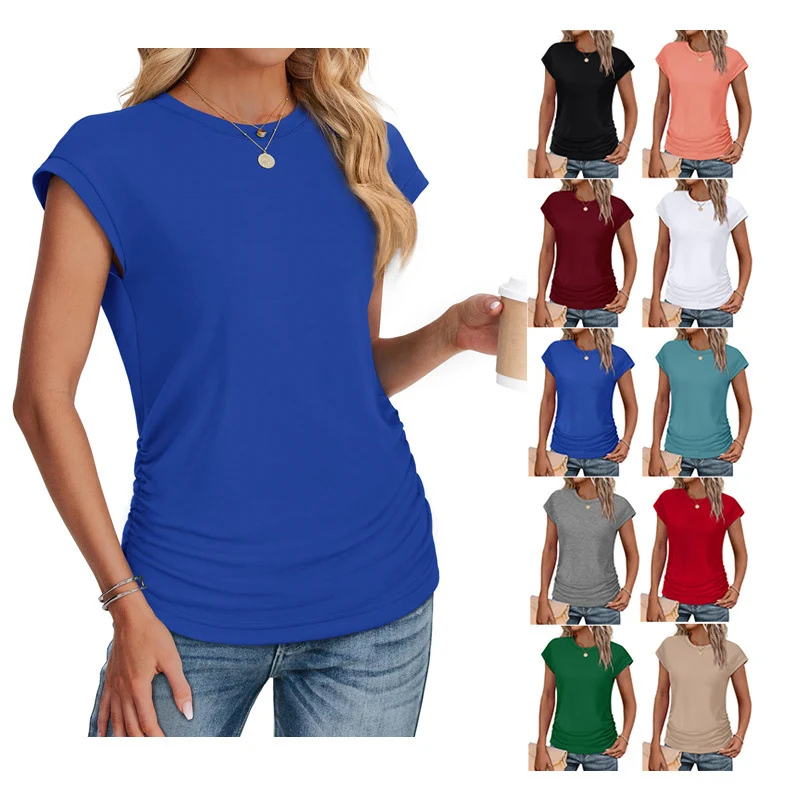 Trendy Cap Sleeve Tops T Shirts 1
