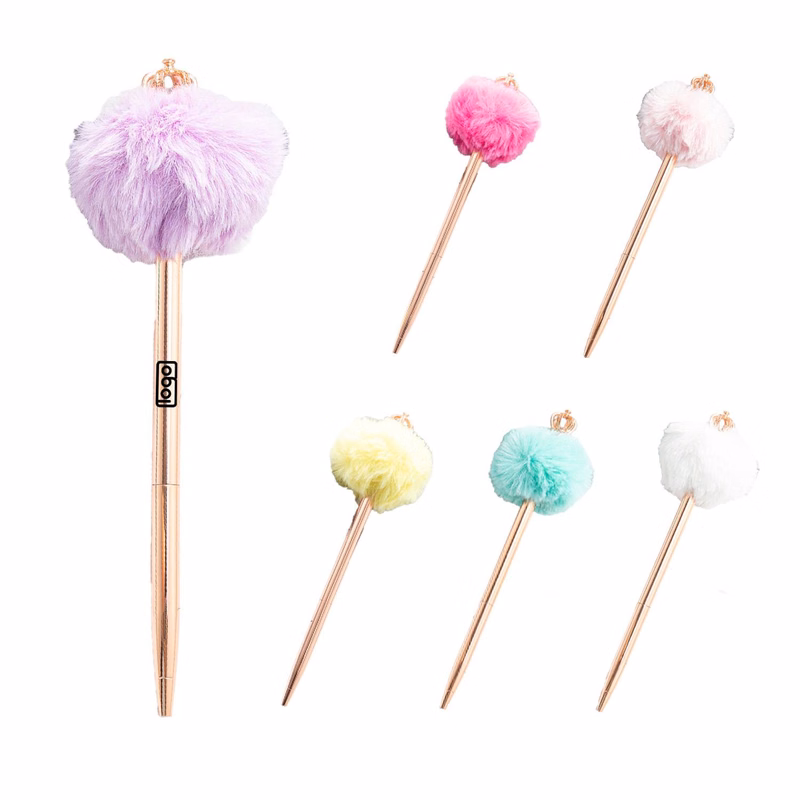 Pom‑pom Crown Twist Ballpoint Pen