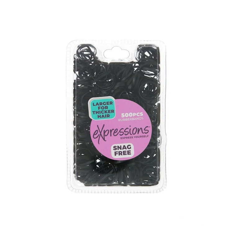 Rubber Ponytail Holders - Black 500/Pack Large 1