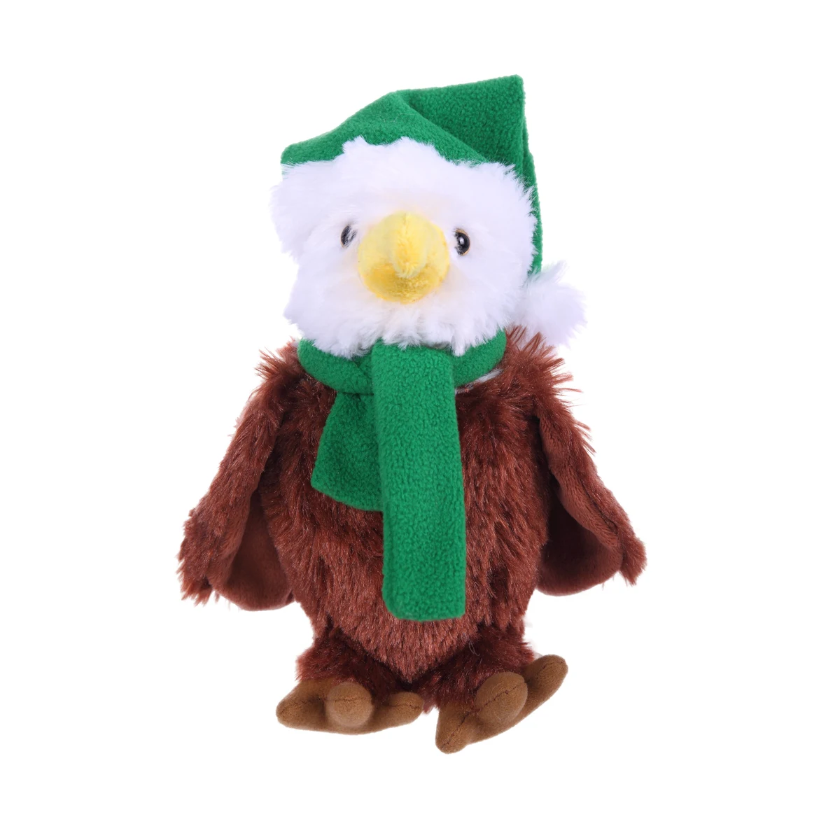 Soft Plush Stuffed Eagle with Christmas Hat and Scarf 1