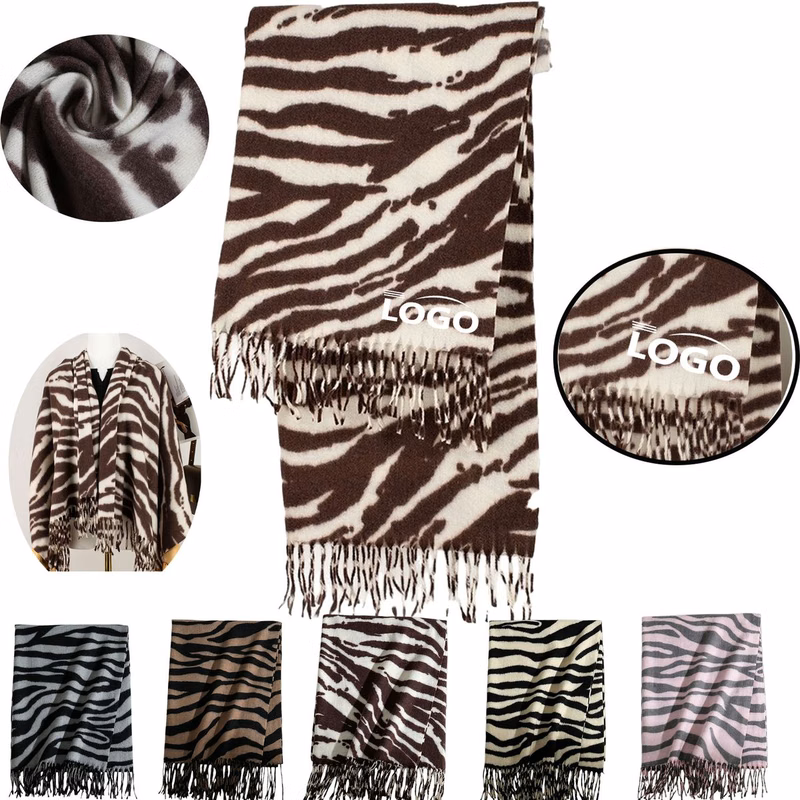 Striped Imitation Cashmere Scarf Bulk with Tassels