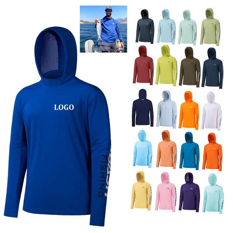 Men's UV Sun Protection Long Sleeve Performance Fishing Hoodie