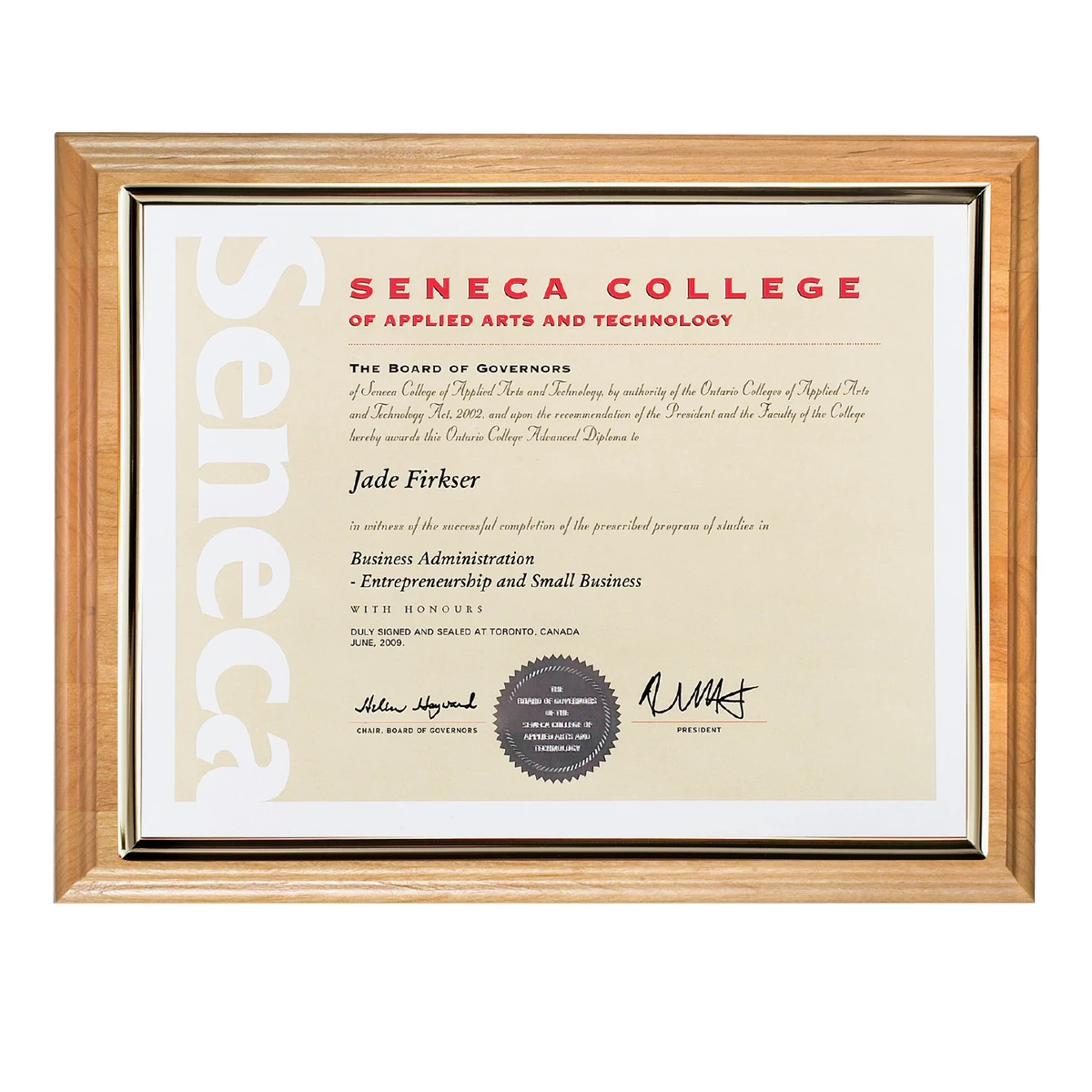 Erindale Certificate Holder 1
