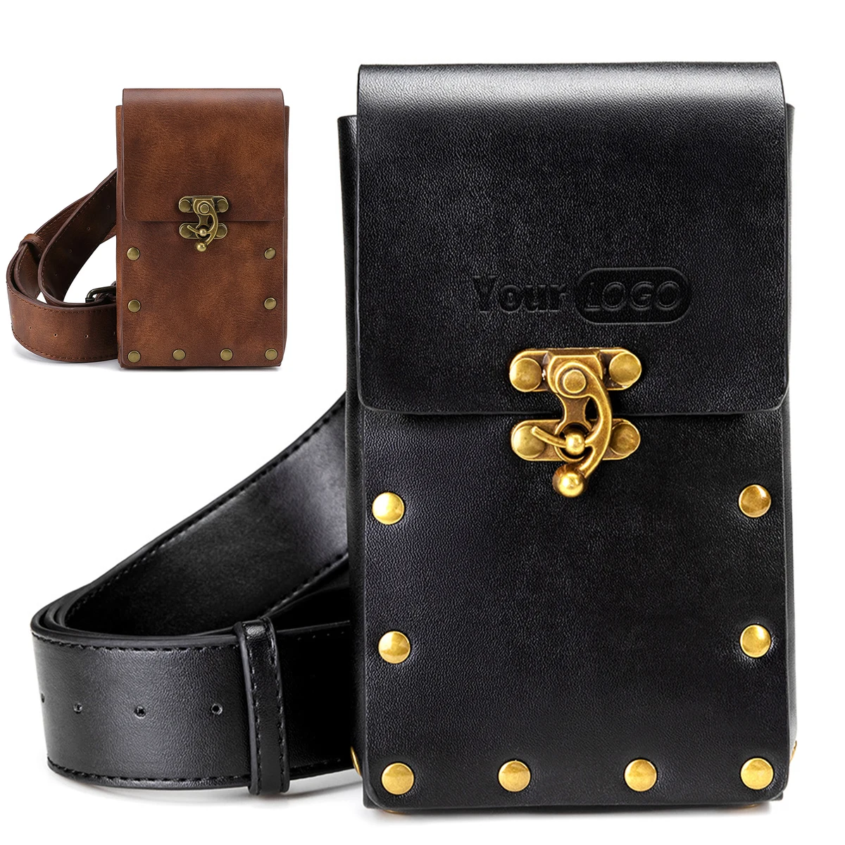 PU Vintage outdoor mobile phone sports fanny bag 1