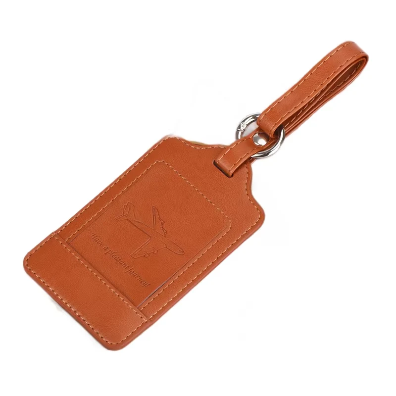 Custom Printed PU Leather Boarding Luggage Tag 1