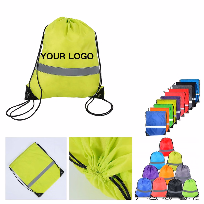 High Visibility Drawstring Backpack for Night Safety
