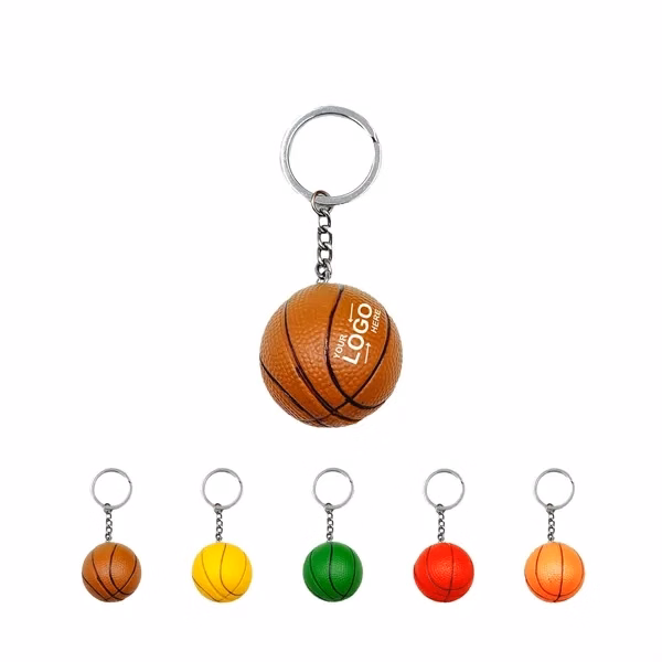 Custom 1.5 Inch Basketball Keychain with Metal Ring — Sports Event Prize & Charm