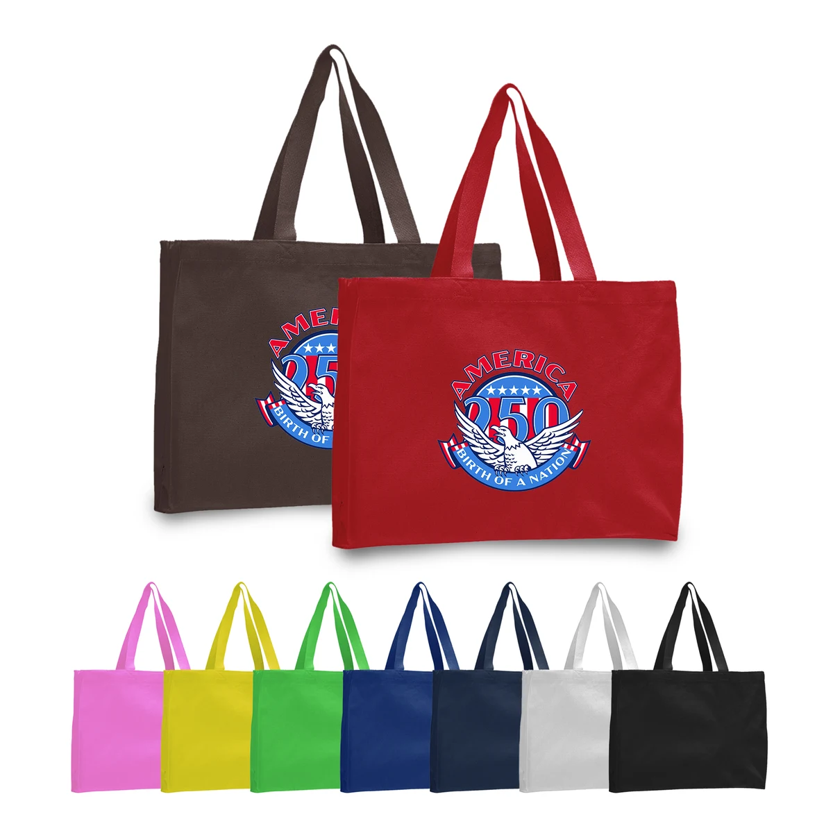 12 oz. Canvas Gusset Tote Bag /w web handles_R107BT 1