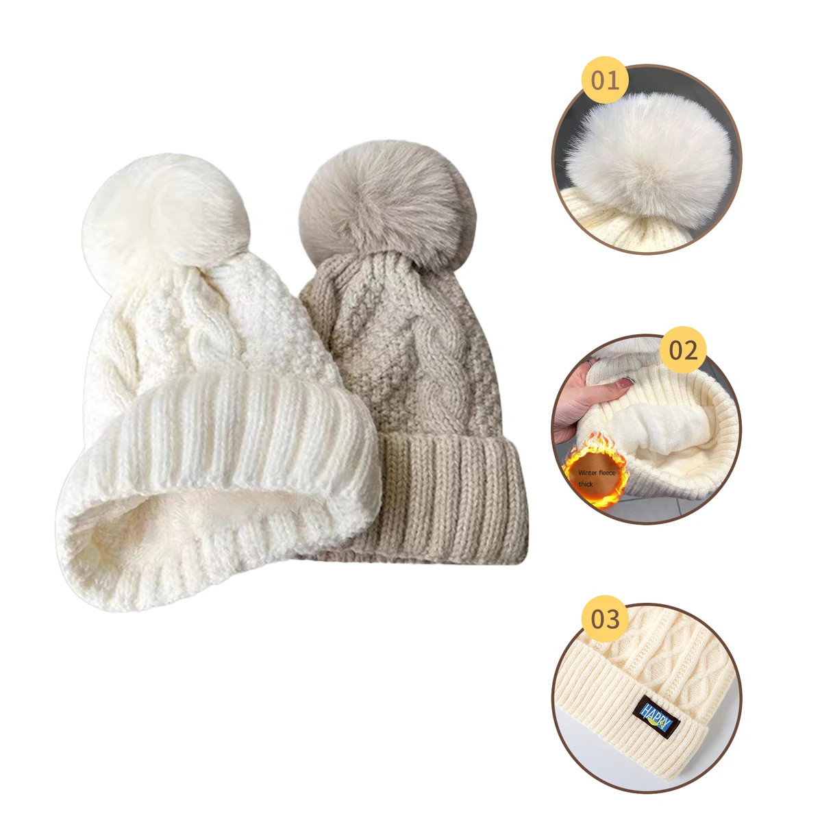 Winter Knitted Beanie With Cuff 1