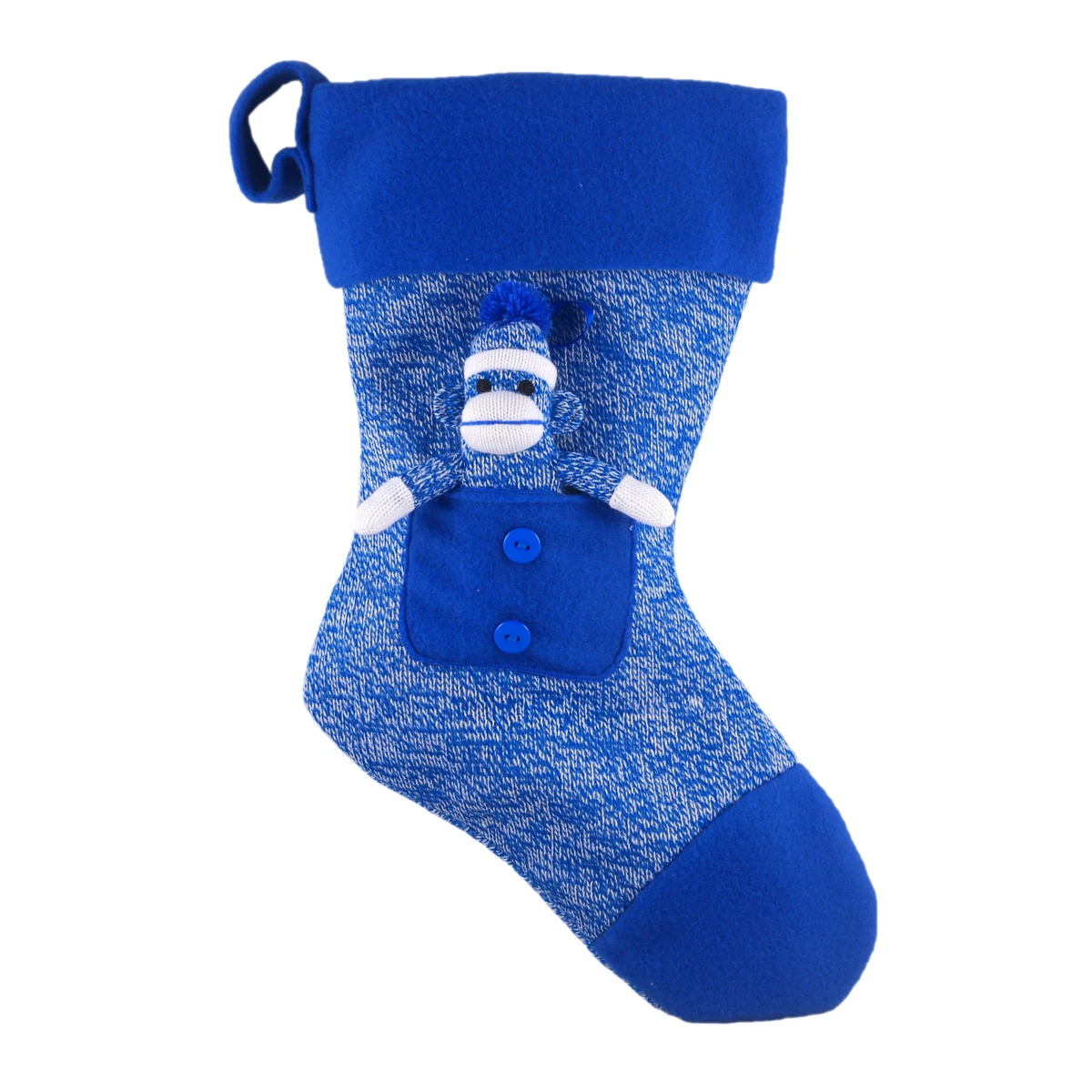 Blue Sock Monkey Stocking 1