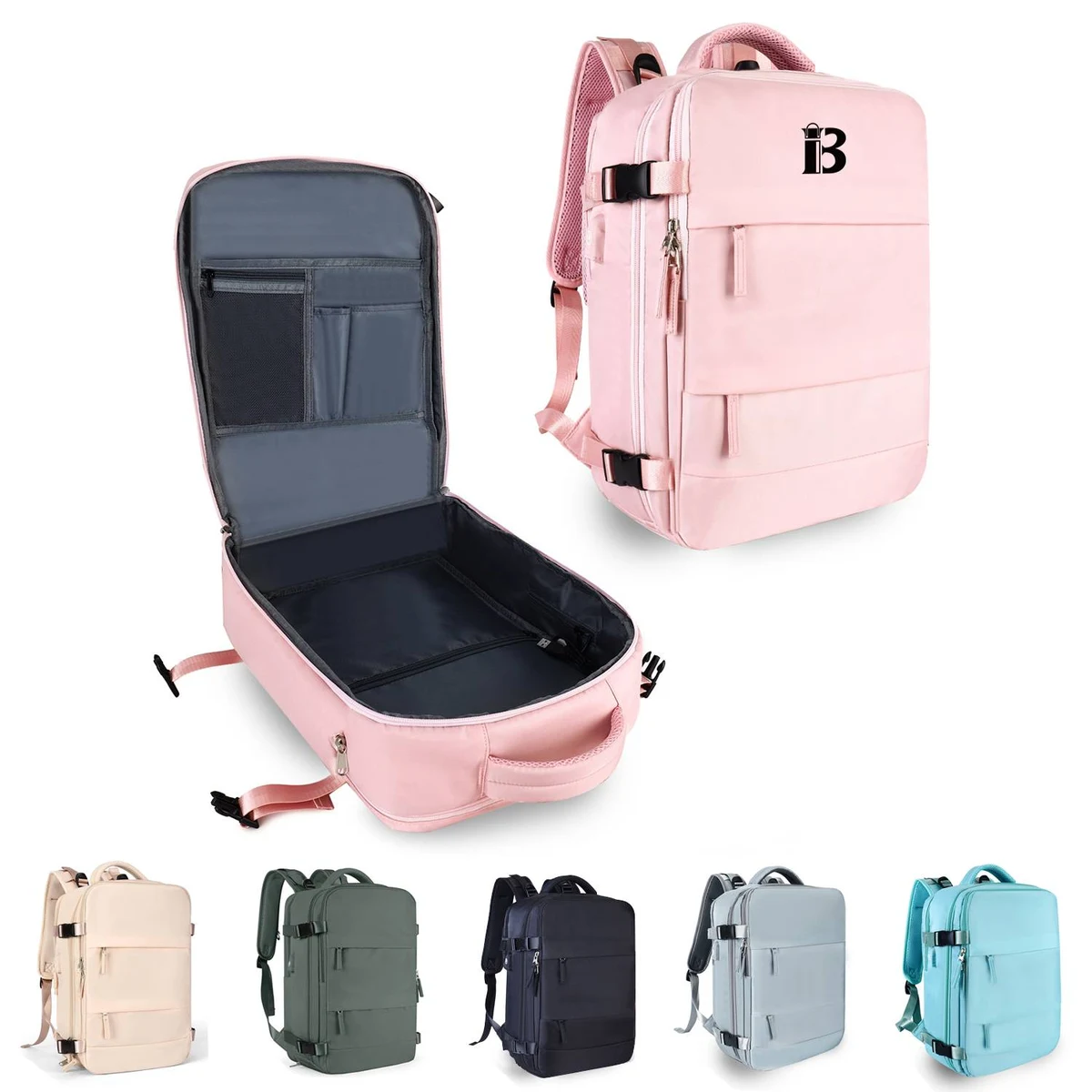 Nylon Travel Laptop Backpack with USB Charging Port 1