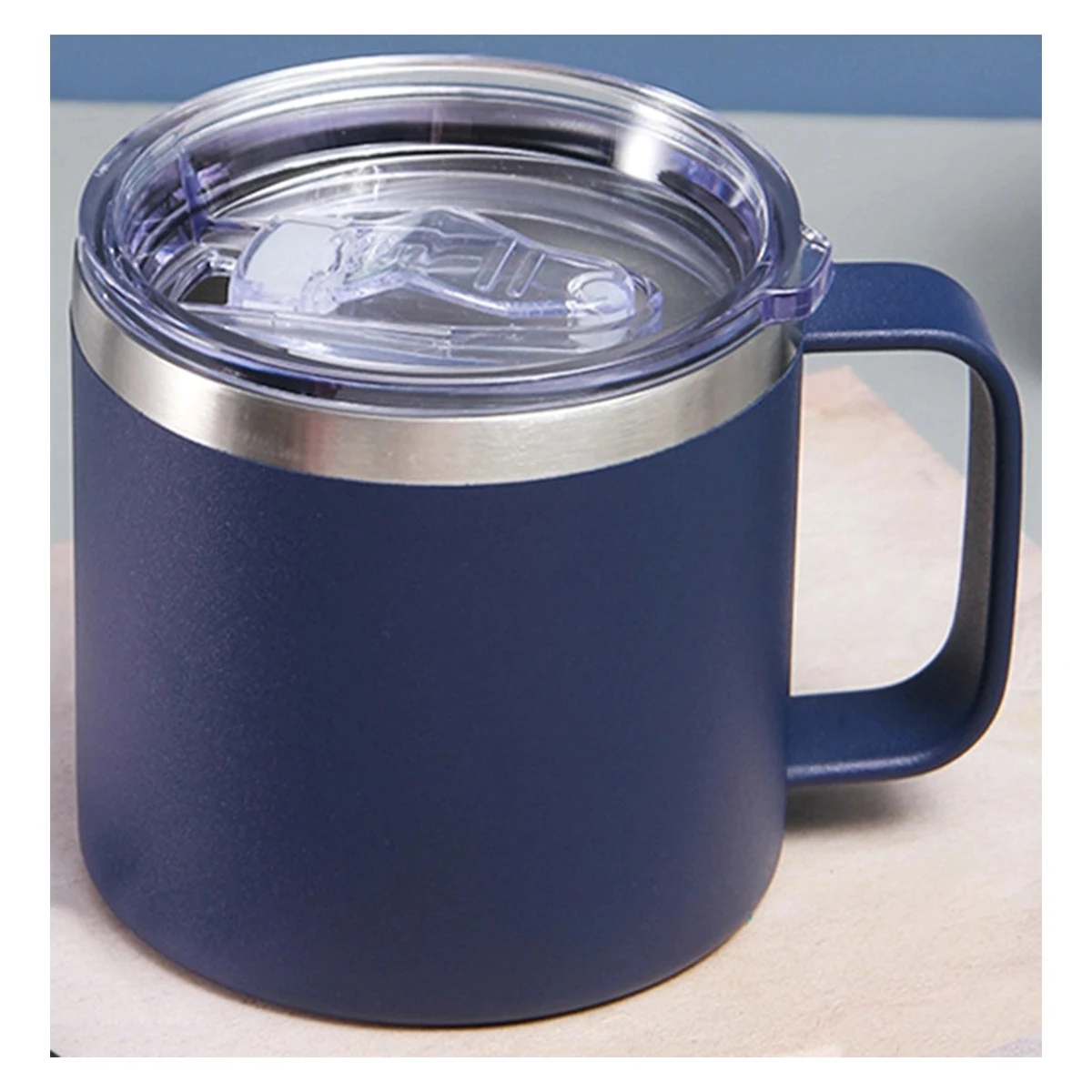 14Oz Coffee Mug With Handle Insulated Stainless Steel 1