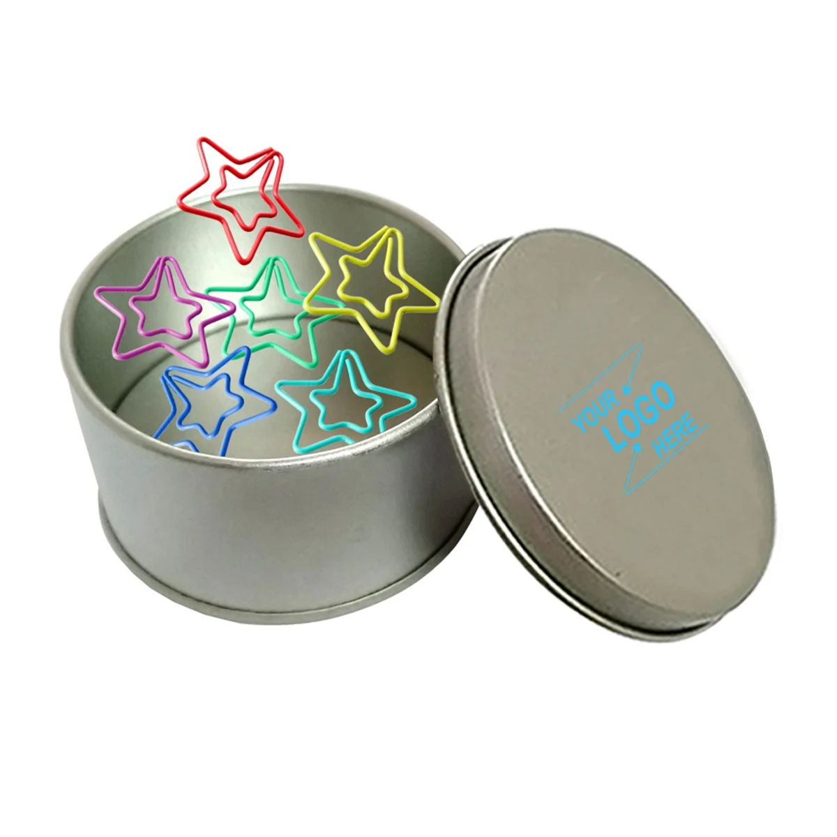 Star Shaped Paper Clips w/Tin Container 1