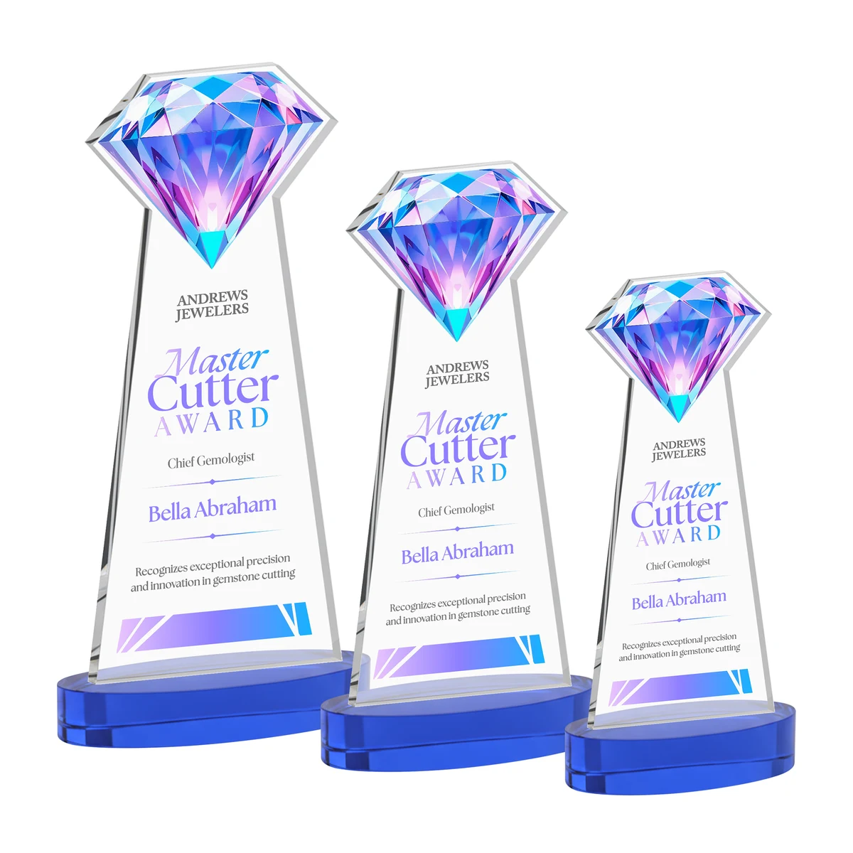 Gemstone VividPrint™ Award on Alberton Base - Blue 1