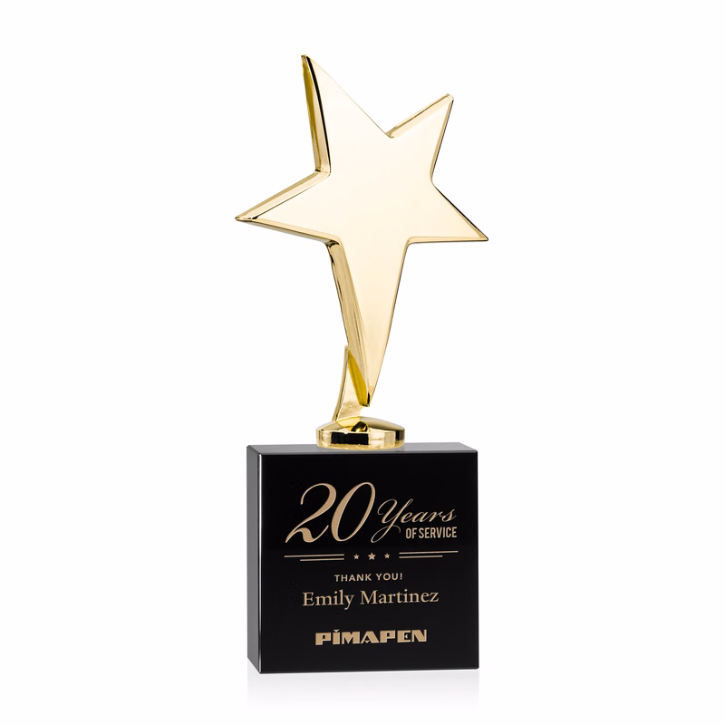 Tuscany Gold Star on Woodlawn Base - Black
