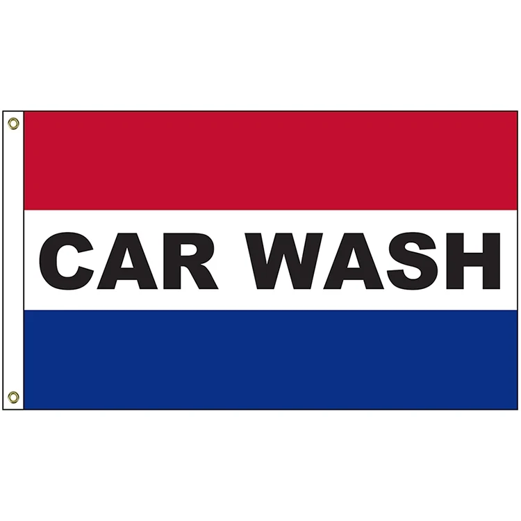 Car Wash 3' x 5' Message Flag with Heading and Grommets 1