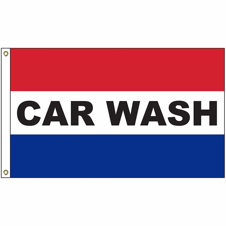 Car Wash 3' x 5' Message Flag with Heading and Grommets