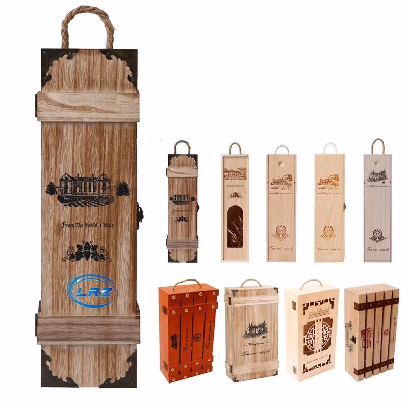 Wooden Wine Box With Handle