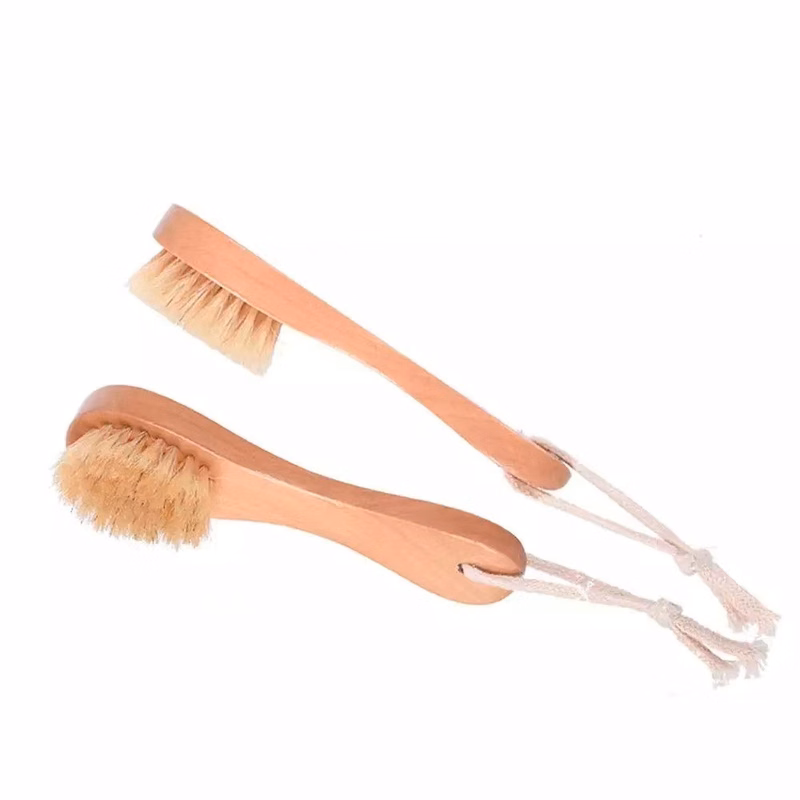Wooden Facial Brush with Soft Natural Boar Bristles