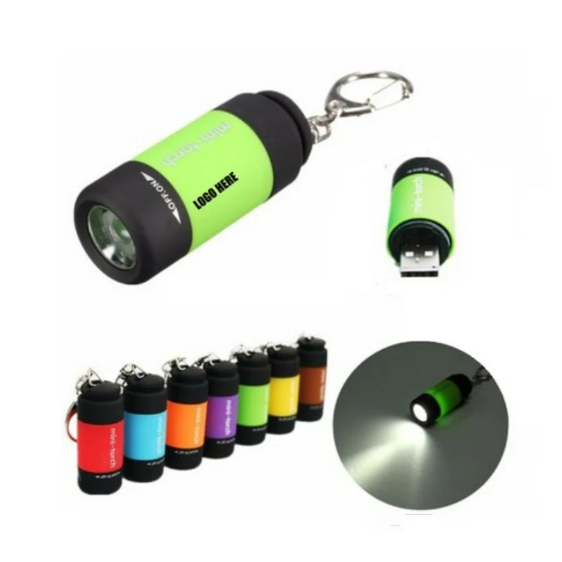 Mini USB Rechargeable Flashlight With Keychain 1