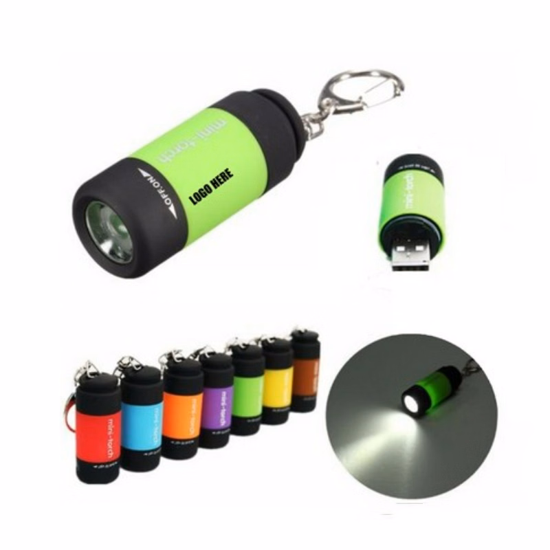 Mini USB Rechargeable Flashlight With Keychain