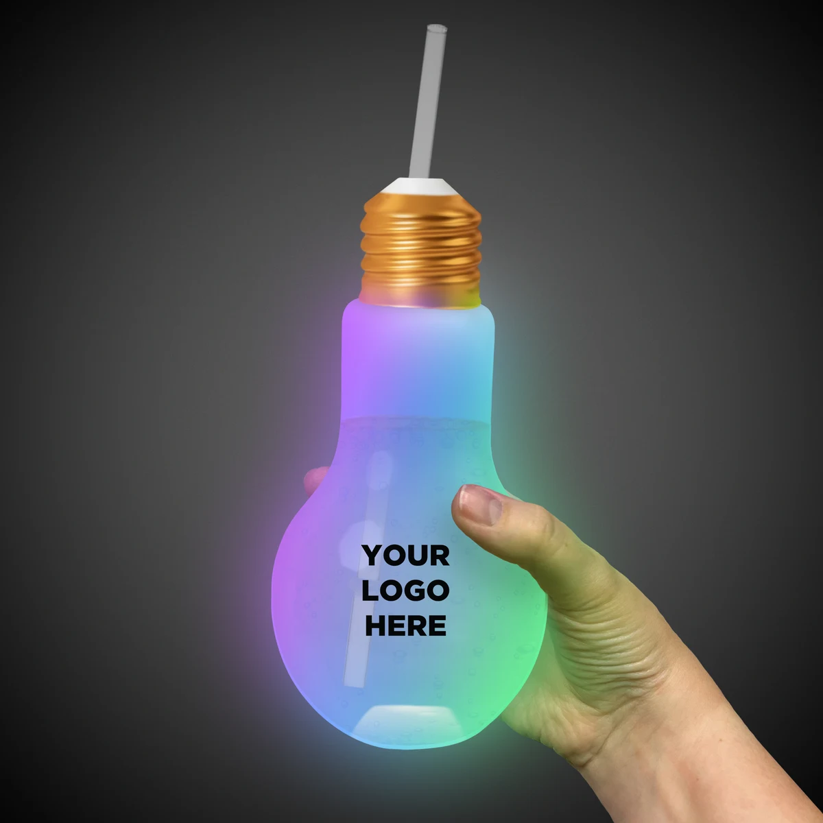 16oz LED Light Bulb Cup with Straw 1