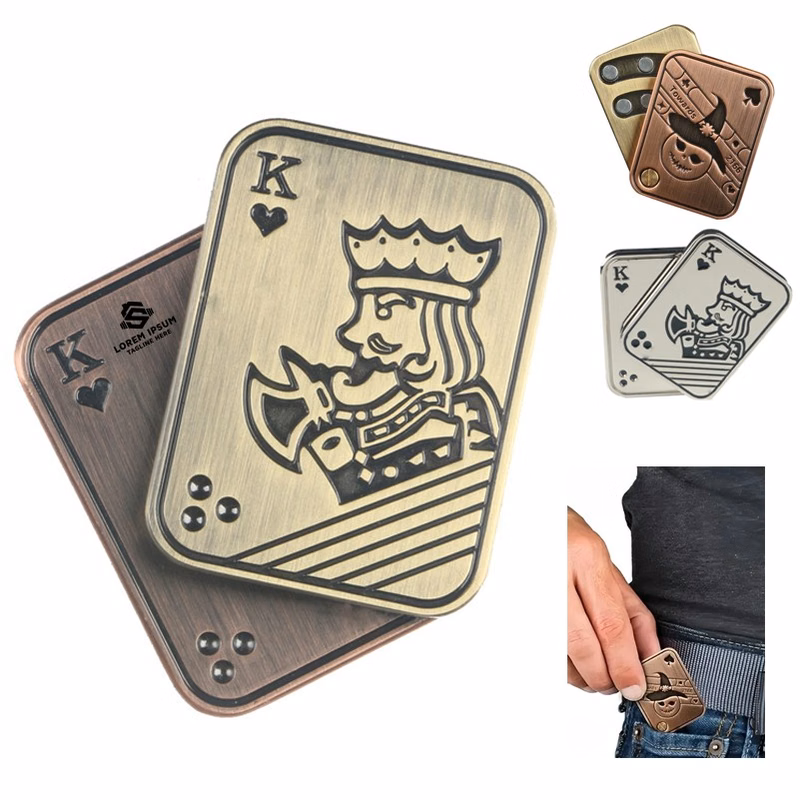 Magnetic Metal Poker Push Card Fidget Slider Toy for Adults