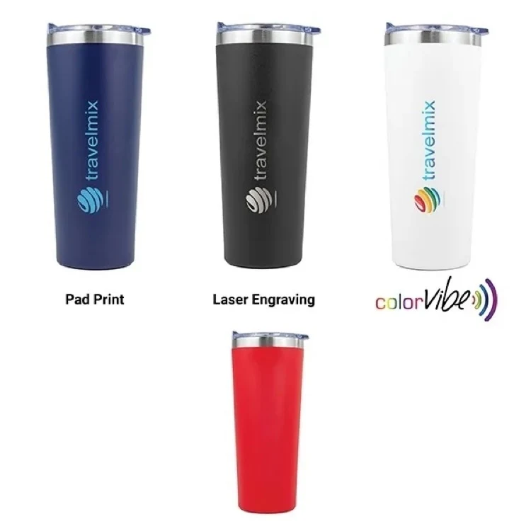 28 Oz. SipTek Powder Coated Tumbler w/Clear Slid Lid 1