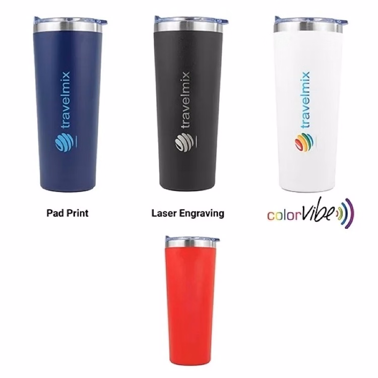 28 Oz. SipTek Powder Coated Tumbler w/Clear Slid Lid