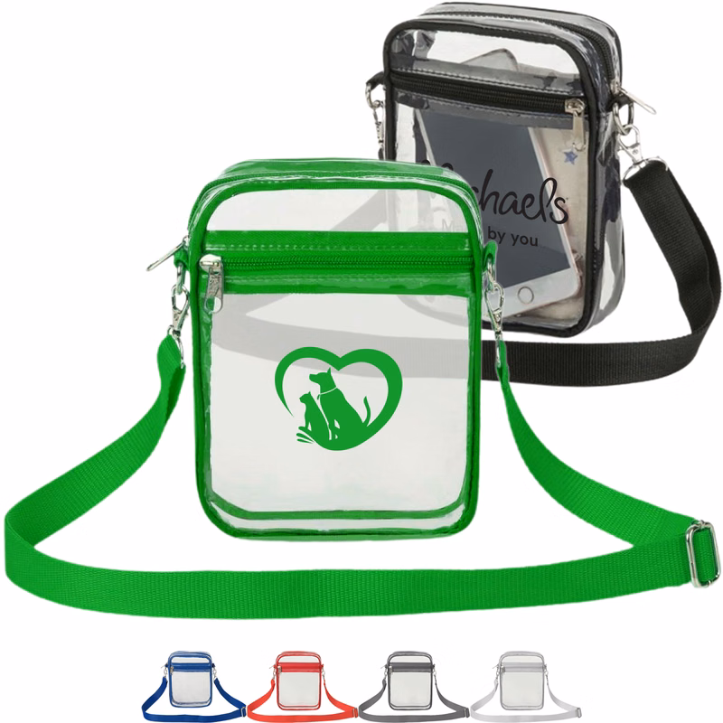 Purse Messenger Handbag Clear PVC Transparent Crossbody Bag